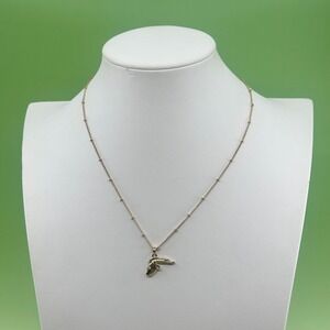 Gold Tone Aries Ram Head Pendant Necklace Faux Pearl Rhinestone Zodiac Charm